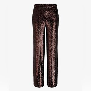 Express High Waisted Wide Leg Sequin Pants in Bronze size 14 Short